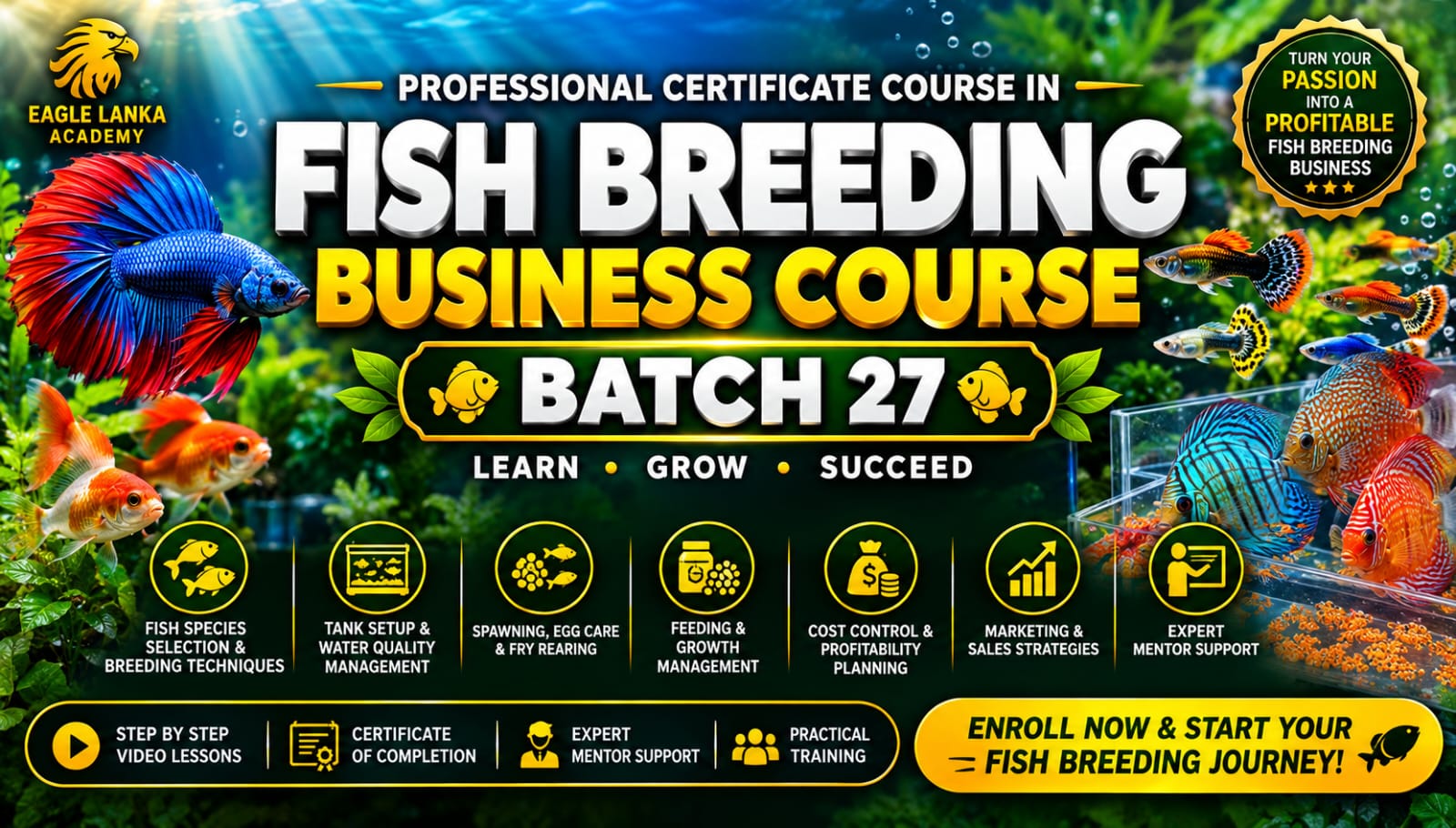 ORNAMENTAL FISH BREEDING BUSINESS COURSE BATCH 27